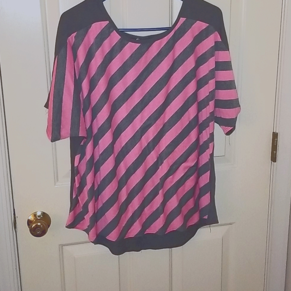 Pink and Gray striped top